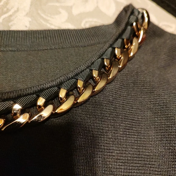 🔸🌿🔸NWOT Stellar Adrienne Vittadini Dark Olive & Gold Batwing Top Blouse - L - Picture 11 of 16